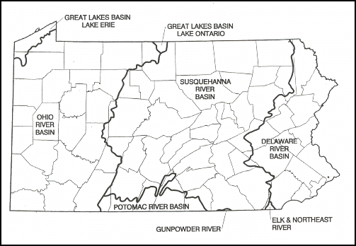 map of PA water basins