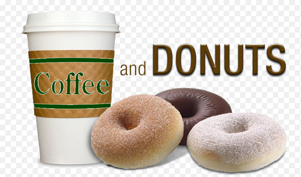 Photo of coffee and donuts.