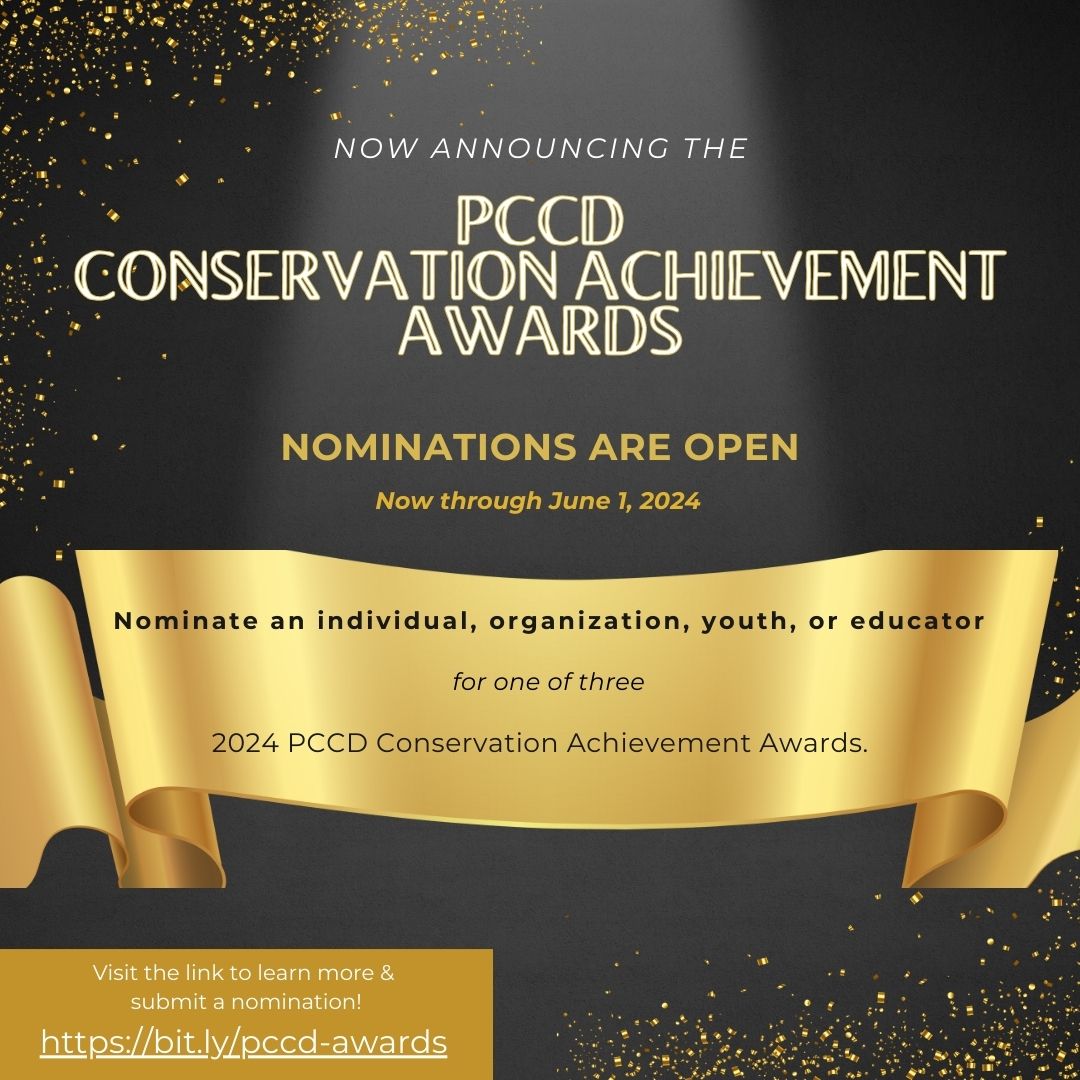 A flyer announcing the PCCD Conservation Achievement Awards are now open for nominations