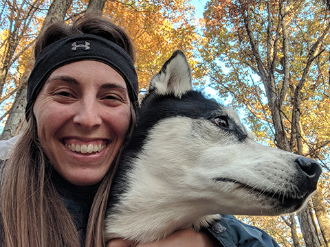 Photo of Watershed Specialist Rachel Posavetz and her dog Nala.