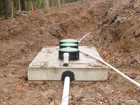 An on-lot septic system being installed.