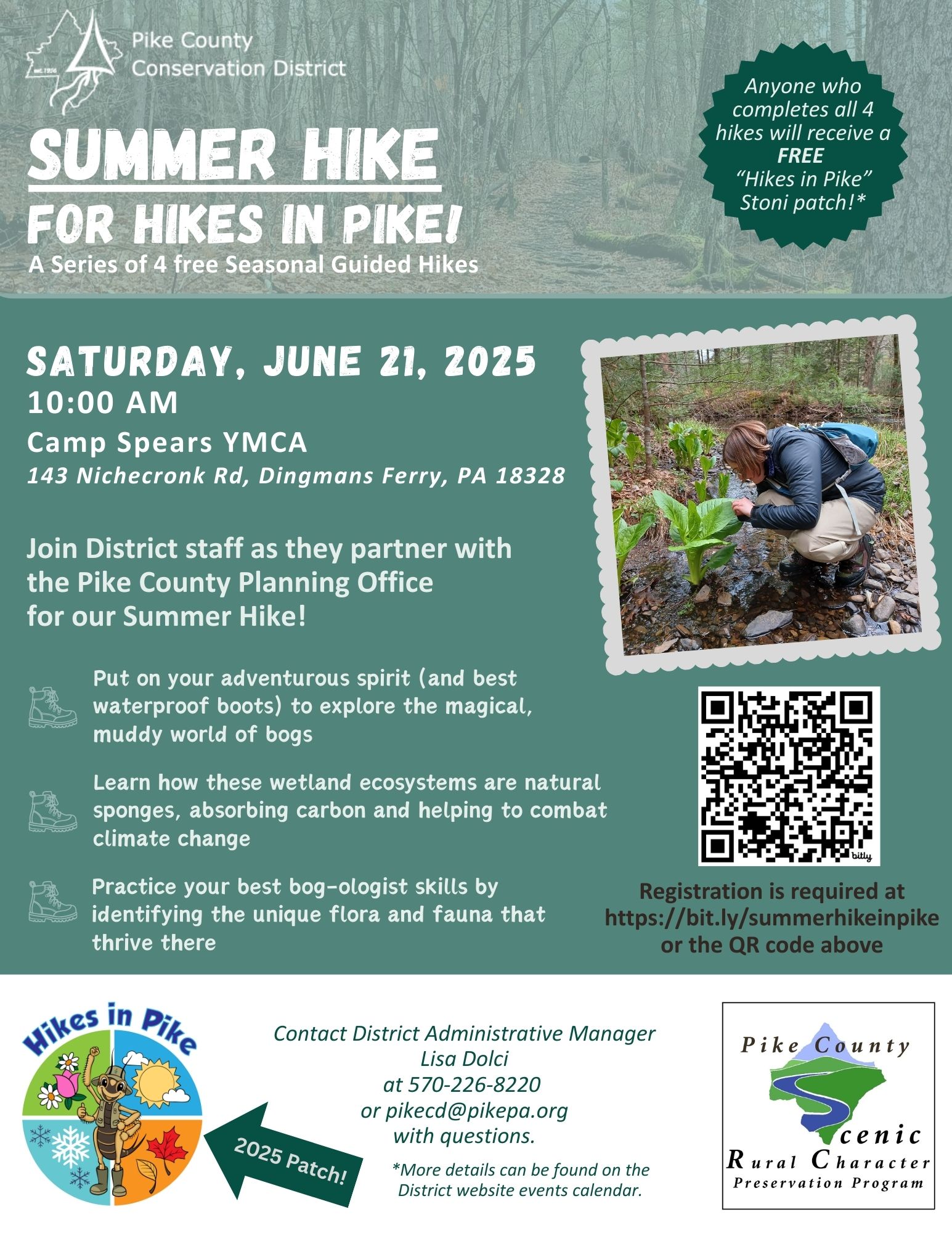 Flyer for the summer installment of the Hikes in Pike series
