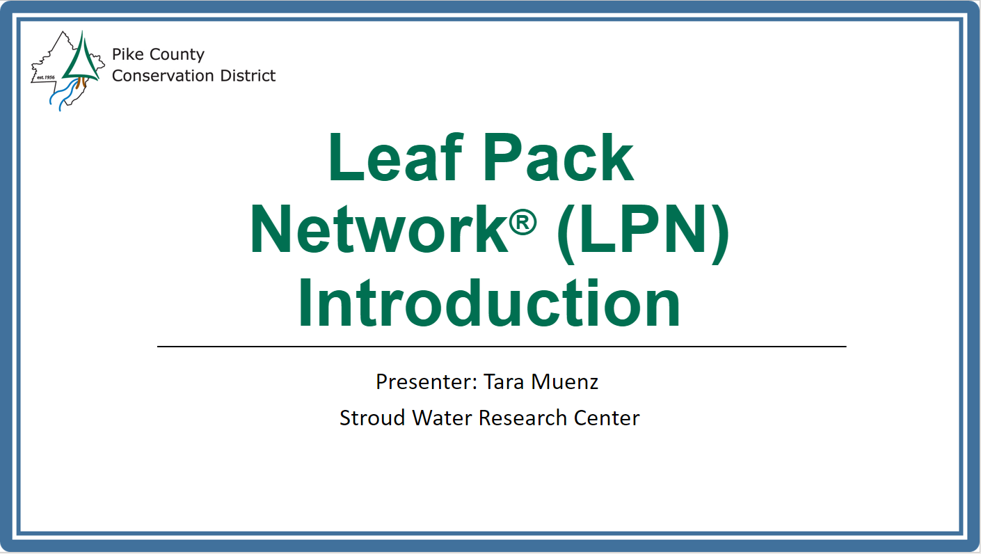 Title slide from "Leaf Pack Network (LPN) Introduction" presentation