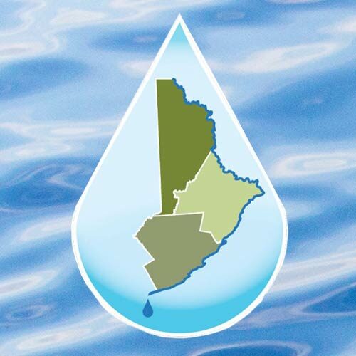 Pocono Source Water Protection Collaborative logo; outlines of Wayne, Pike, and Monroe counties within a raindrop