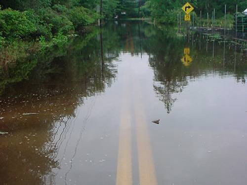 flooded road